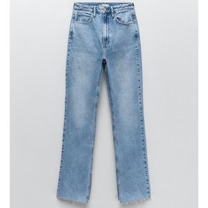 Slim flared slitted high rise Zara jeans